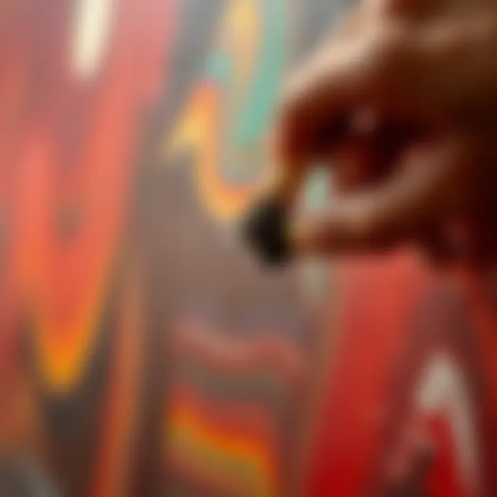 Final touches on a painted surface