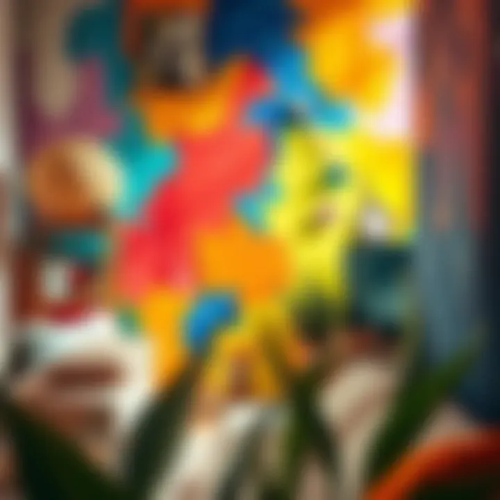 Vibrant colors on a wall