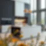 Modern kitchen island with sleek design and integrated storage