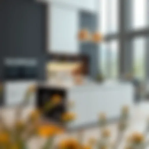 Modern kitchen island with sleek design and integrated storage