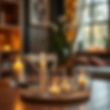 Aesthetic candles lit in a cozy environment