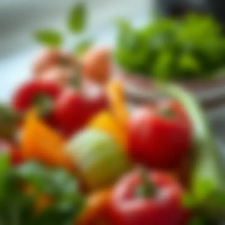 Vibrant Veggies for Crisp Cooking Colorful vegetables ready for air frying