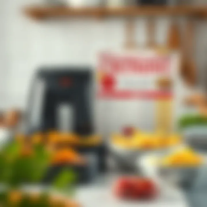 Cooking tips displayed next to air fryer