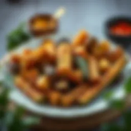 A plate of crispy air-fried vegetables with spices