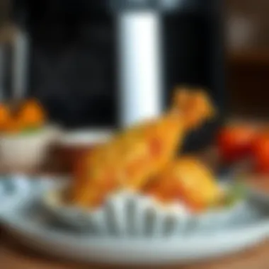 Delicious Air-Fried Chicken Delicious air-fried chicken garnished with herbs