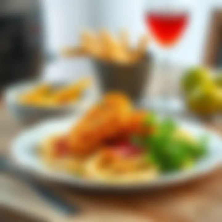 Artfully Plated Air-Fried Meal Finished air-fried dish served elegantly