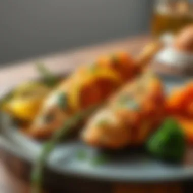 Healthy Air-Fried Fish Healthy air-fried fish served on a stylish platter