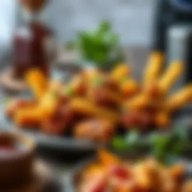 Delicious Air-Fried Dish Healthy meal prepared using an air fryer