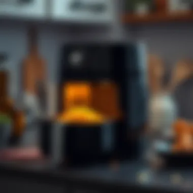 Modern air fryer on a kitchen counter