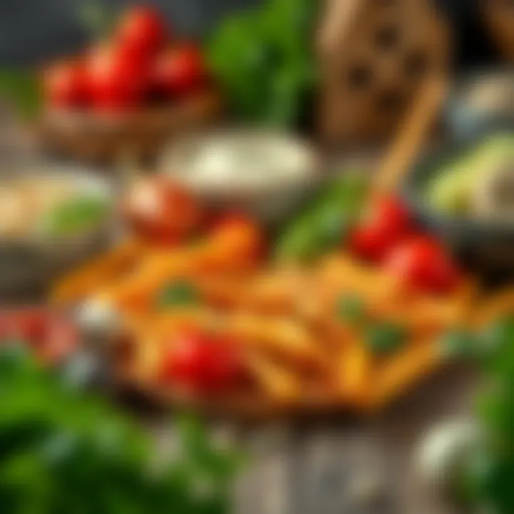 Fresh Ingredients for Healthy Cooking Nutrient-rich ingredients arranged for air frying