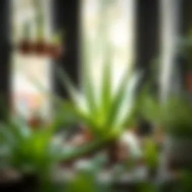 Aloe Vera plant surrounded by suitable environmental conditions