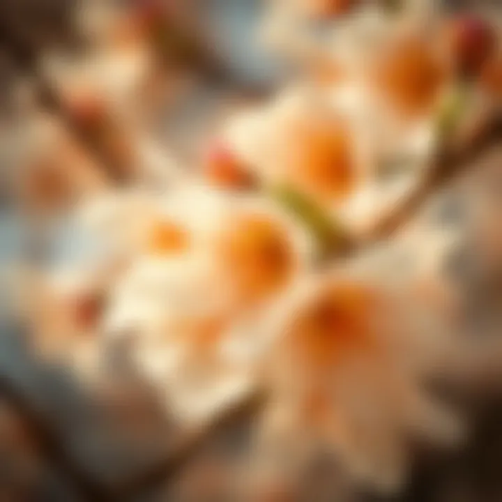 Close-up of apricot blossoms