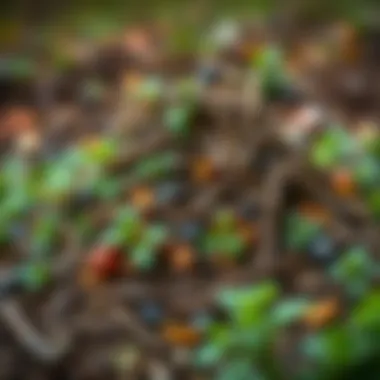 A compost pile representing eco-friendly gardening methods