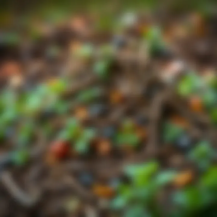 A compost pile representing eco-friendly gardening methods