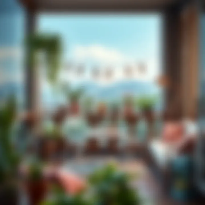 Functional balcony space showcasing creative use of furniture