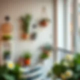 Elegant Balcony Wall Decoration Elegant balcony wall adorned with various decorative elements and plants