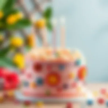 Colorful yet simple cake design for birthdays