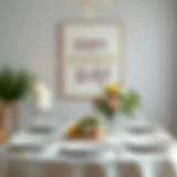 Elegant birthday table setting with minimalistic decorations