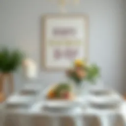 Elegant birthday table setting with minimalistic decorations