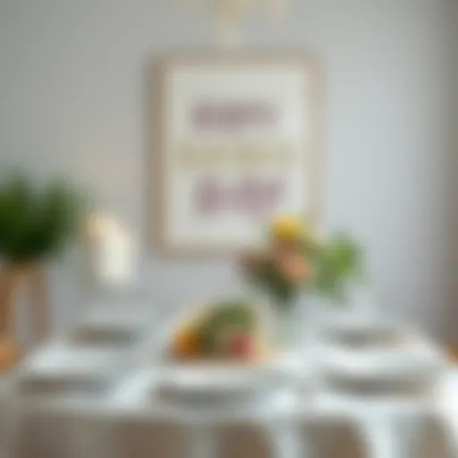 Elegant birthday table setting with minimalistic decorations