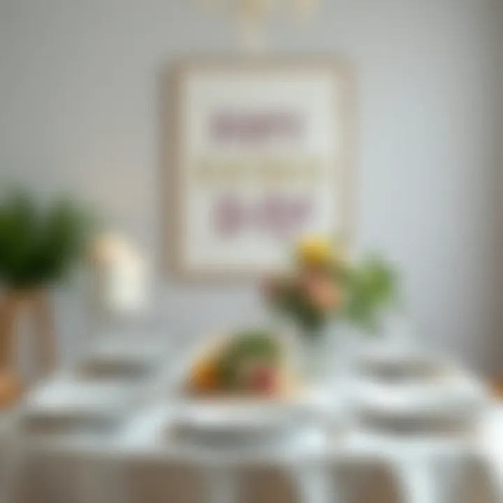 Elegant birthday table setting with minimalistic decorations