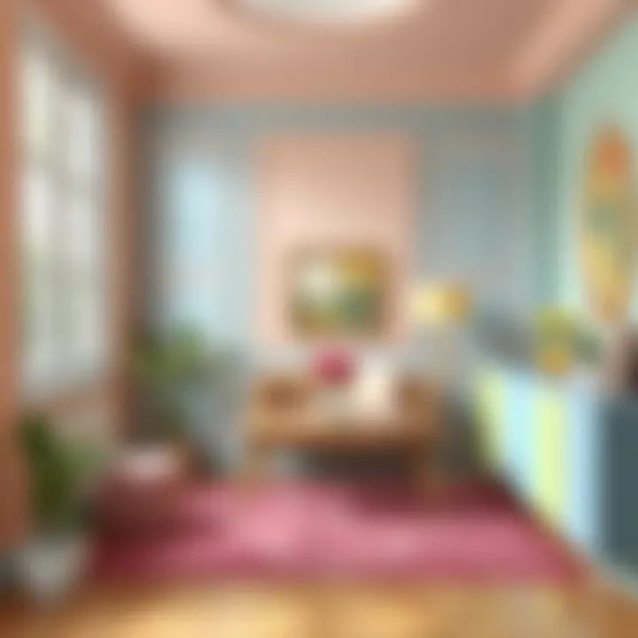 A beautifully painted room displaying different color combinations