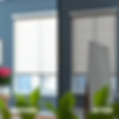 Before and after images of cleaned roller blinds