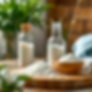 Natural whitening agents on a wooden table