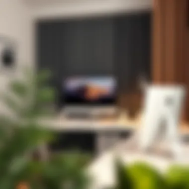 Aesthetic arrangement of a computer desk in a home office