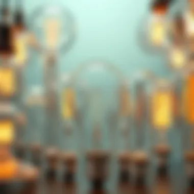 Different types of light bulbs arranged aesthetically