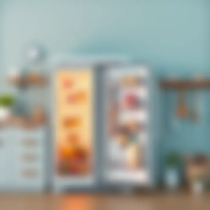 Illustration of refrigerator temperature settings