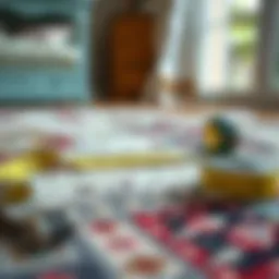 Measuring tape on a rug