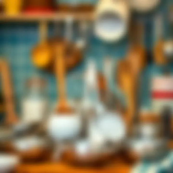 Selection of quality kitchen utensils on display