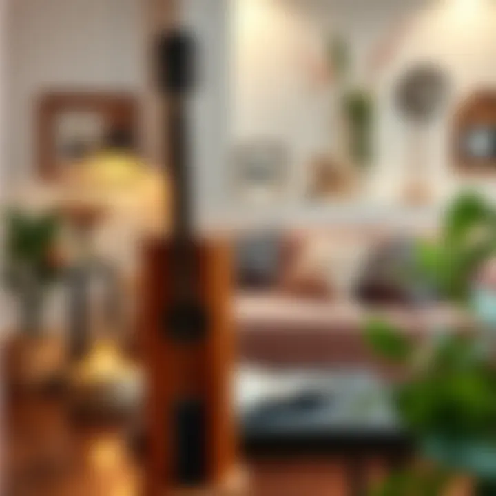 Stylish bedroom decorated with essential items