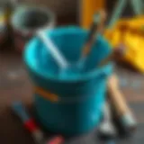 Clean paint bucket with tools
