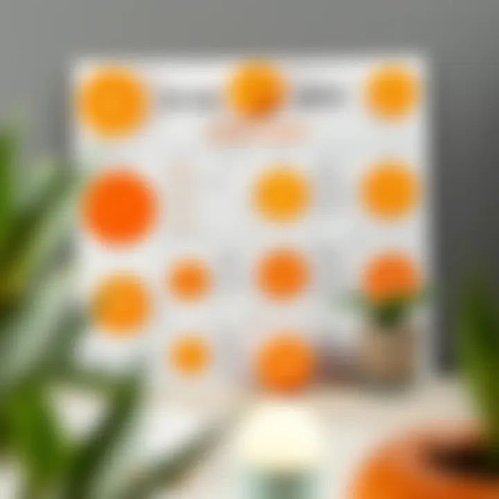 Detailed chart of color theory related to orange creation