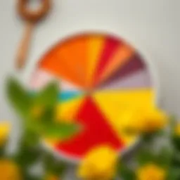 Color wheel showcasing the vibrant combination of red and yellow