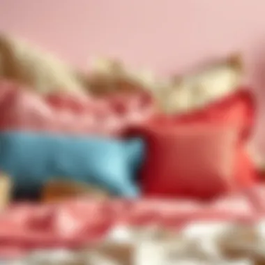 Aesthetic Arrangement of Colorful Bed Linens Colorful bed linens arranged aesthetically
