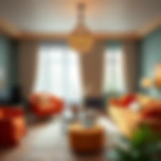 Elegant living room with a striking color scheme