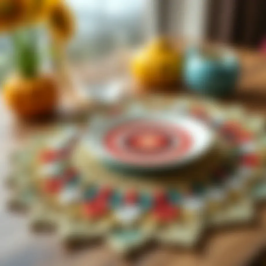 Colorful crochet placemat showcasing intricate patterns