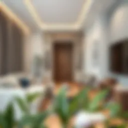 Elegant narrow vestiyer design in modern living space