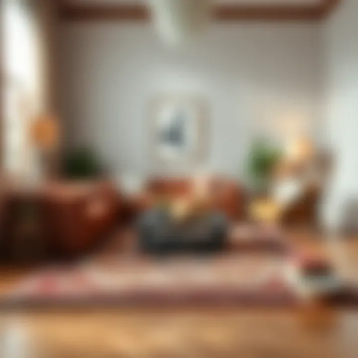 Stylish living room with a beautiful carpet