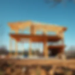 Framework of a seismic-resistant house under construction