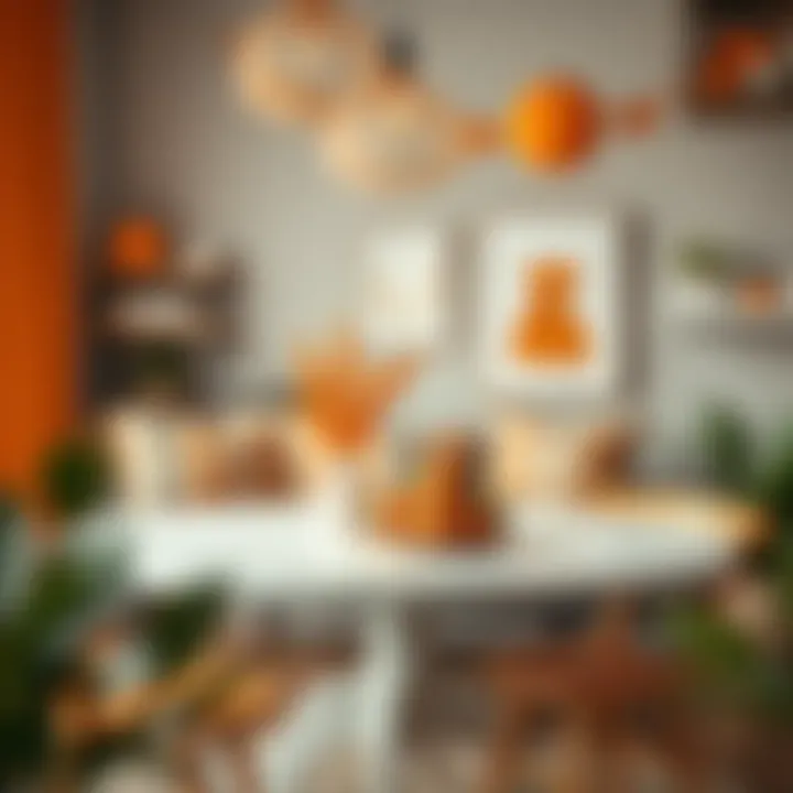 Artistic representation of DIY projects featuring the color orange