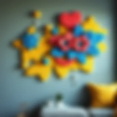 DIY project showcasing sponge wall art