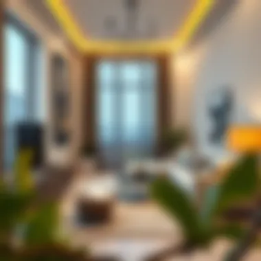 Elegant interior of a duplex featuring stylish decor