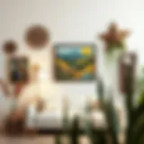 A beautifully decorated wall with unique artwork