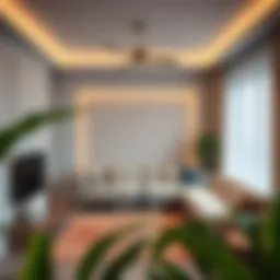 A serene living room with effective wall sound insulation