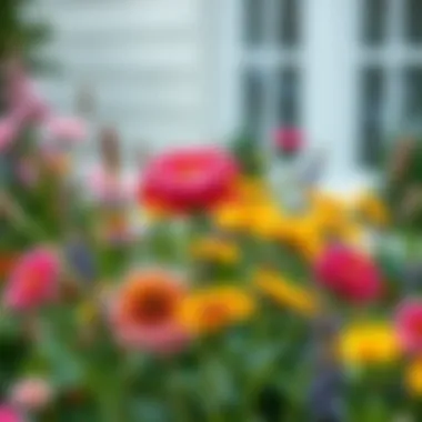 Elegant garden design with summer flowers