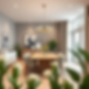 Elegant dining area featuring contemporary paint tones